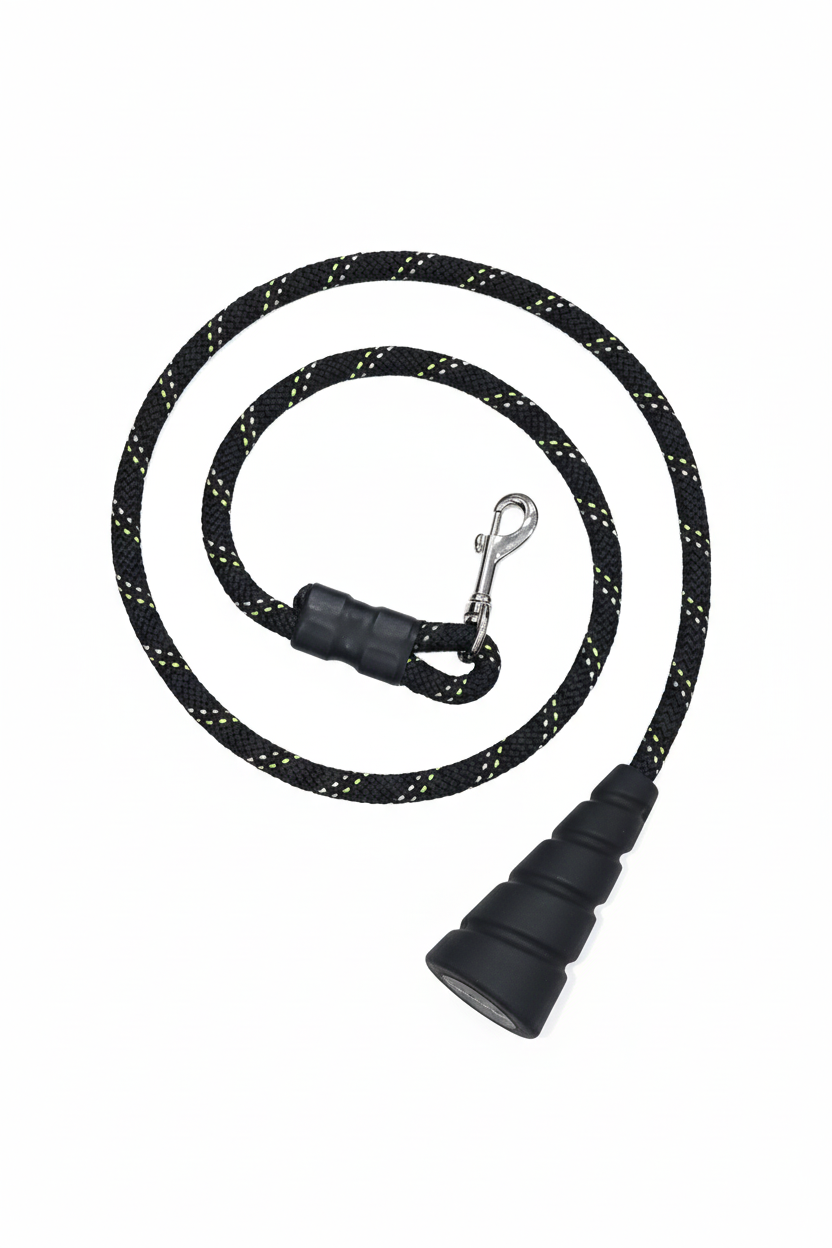 Ergonomic Rope Leash For Dog - Black - 5 ft