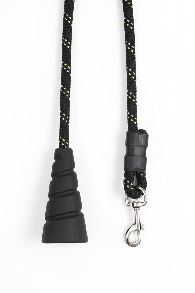 Ergonomic Rope Leash For Dog - Black - 5 ft
