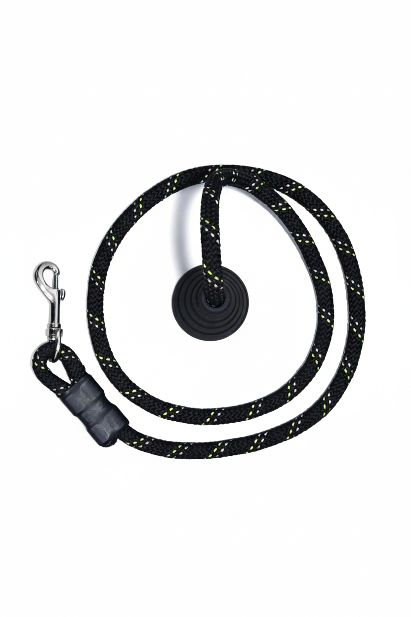 Ergonomic Rope Leash For Dog - Black - 5 ft