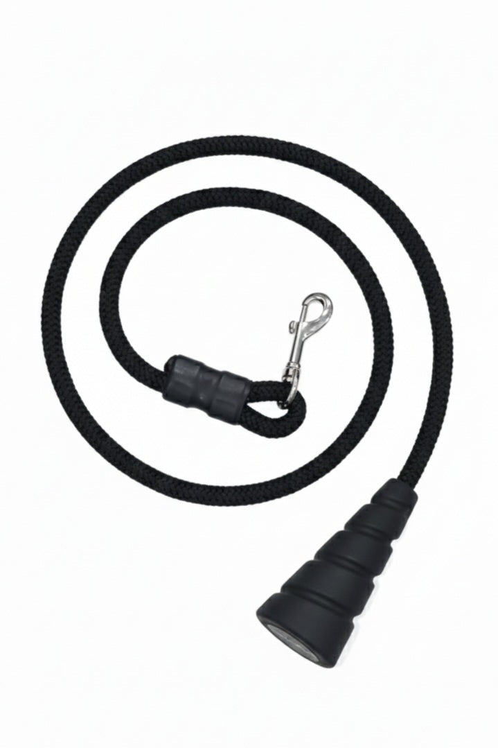 Ergonomic Rope Leash For Dog - Black Marine rope - 5 ft