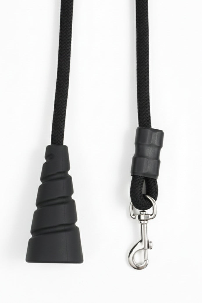 Ergonomic Rope Leash For Dog - Black Marine rope - 5 ft
