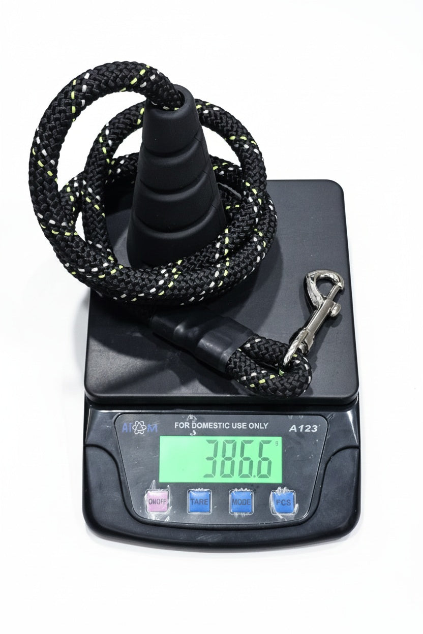 Ergonomic Rope Leash For Dog - Black - 5 ft