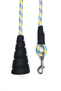 Ergonomic Rope Leash For Dog - Tri Color Blue Yellow Off white- 5 ft