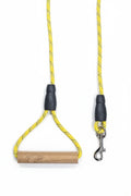 Teak Wood Surfboard Handle Rope Leash For Dog - Yellow - 5 ft