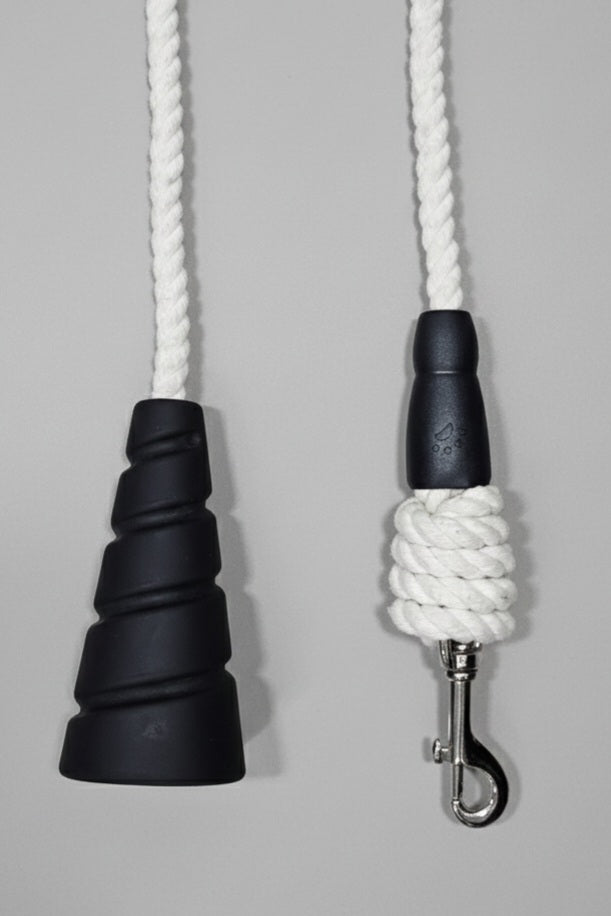 Ergonomic Rope Leash For Dog - Cotton white - 5 ft