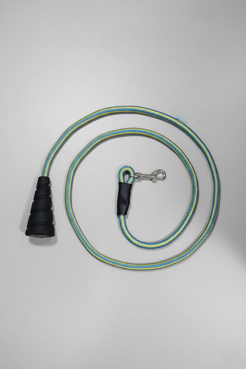 Ergonomic Rope Leash For Dog - Blue Yellow - 5 ft