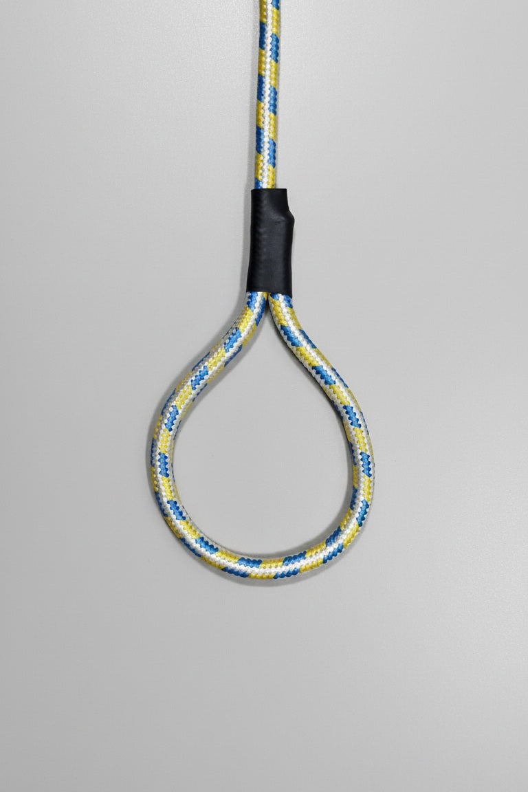 Rope Leash For Dog - Tri Color Blue Yellow Off White - 5 ft