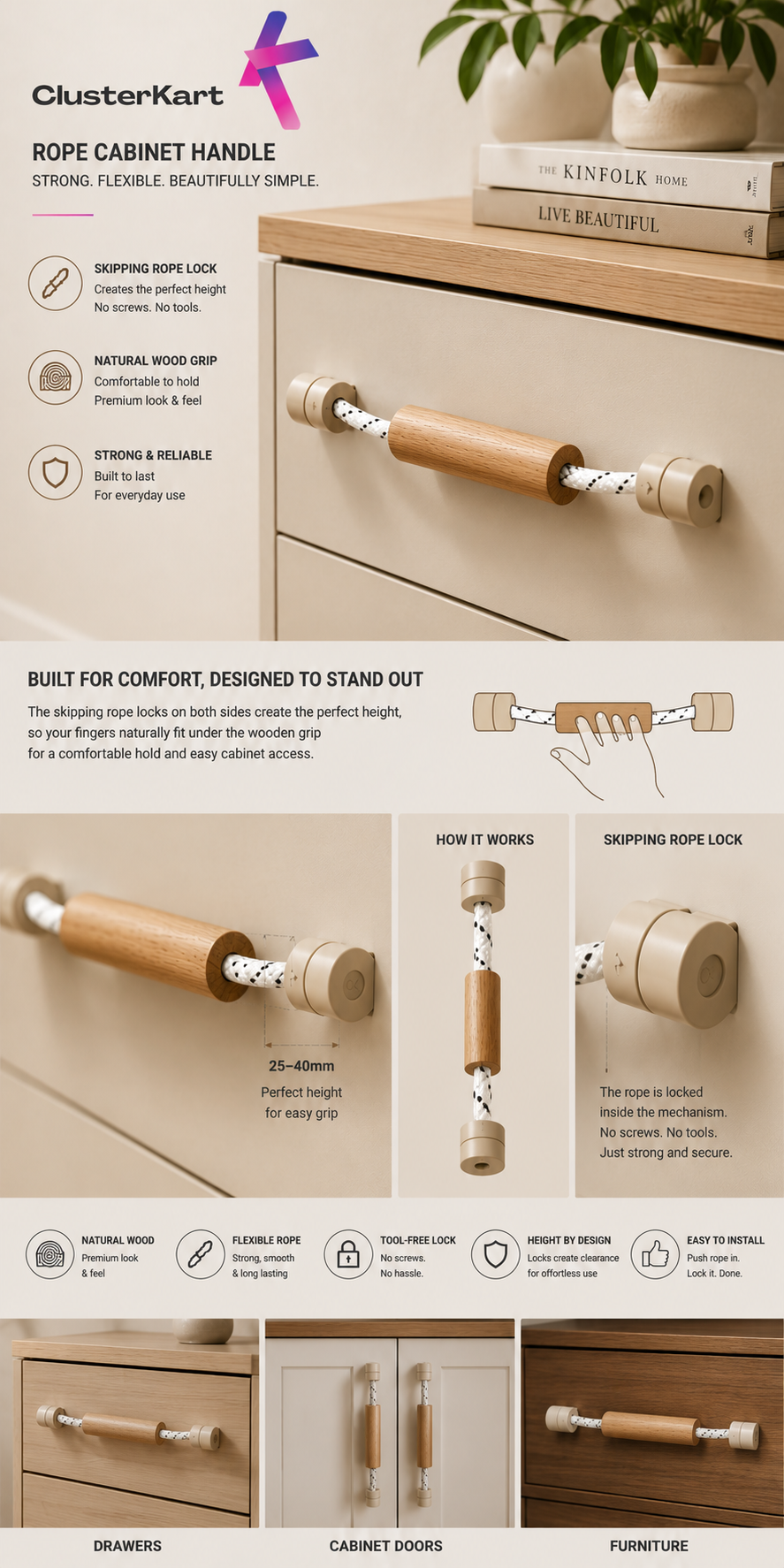 PVC Cabinet Handle