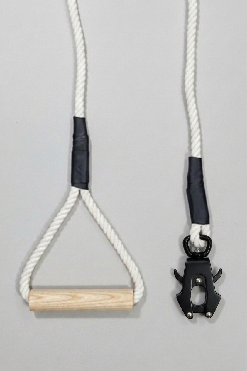 Wooden Surfboard Handle Rope Leash For Dog - Cotton Rope - Frog Hook