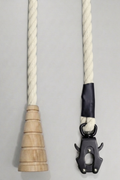 Ergonomic Rope Leash For Dog - Frog Hook - Wooden Cone