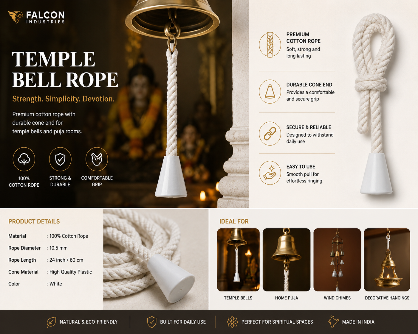 Temple Bell Rope