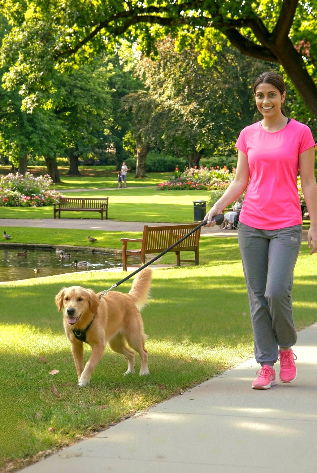 Ergonomic Rope Leash For Dog - Black - 5 ft